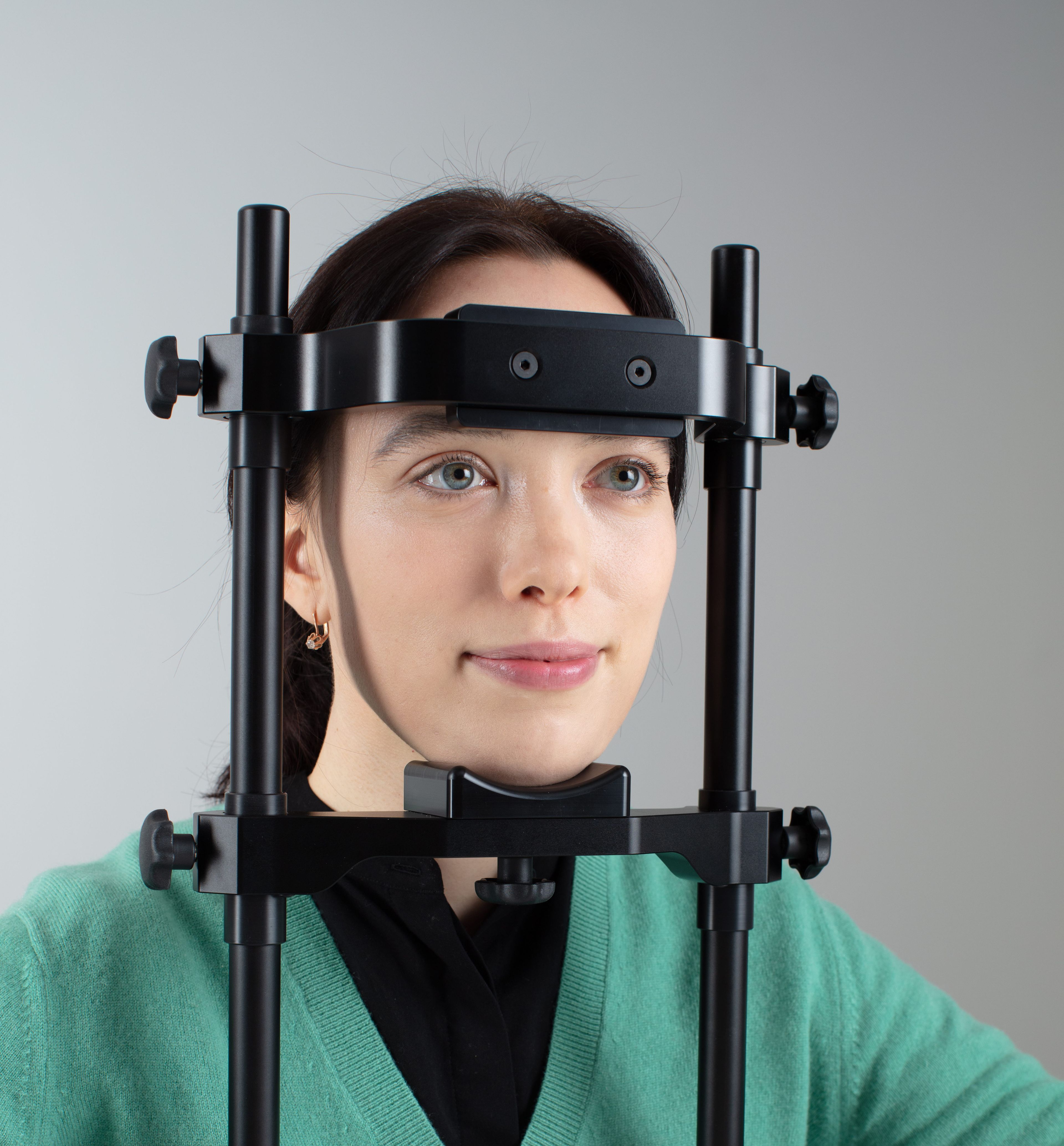 Person using Tobii Pro Chin Rest - Reading accessory