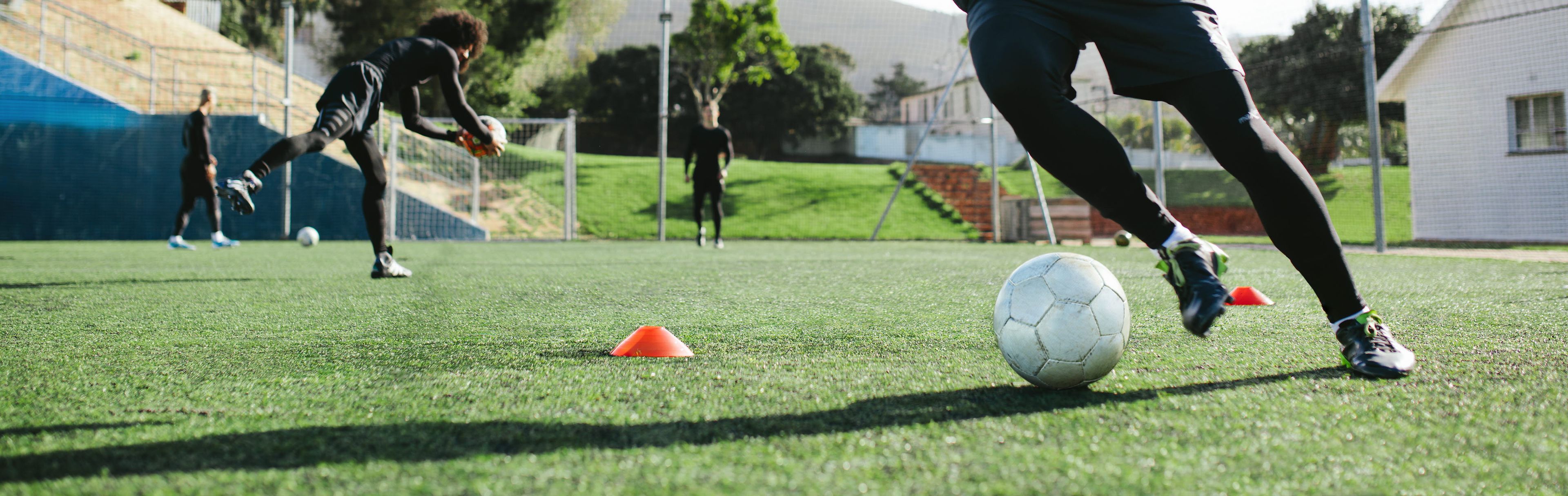 Playing football