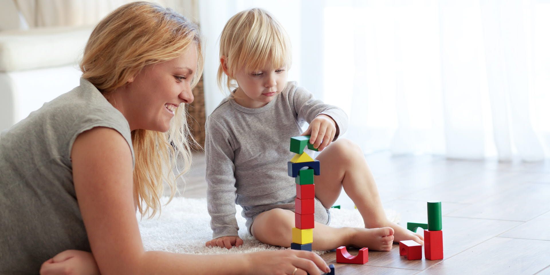 Child playing with blocks