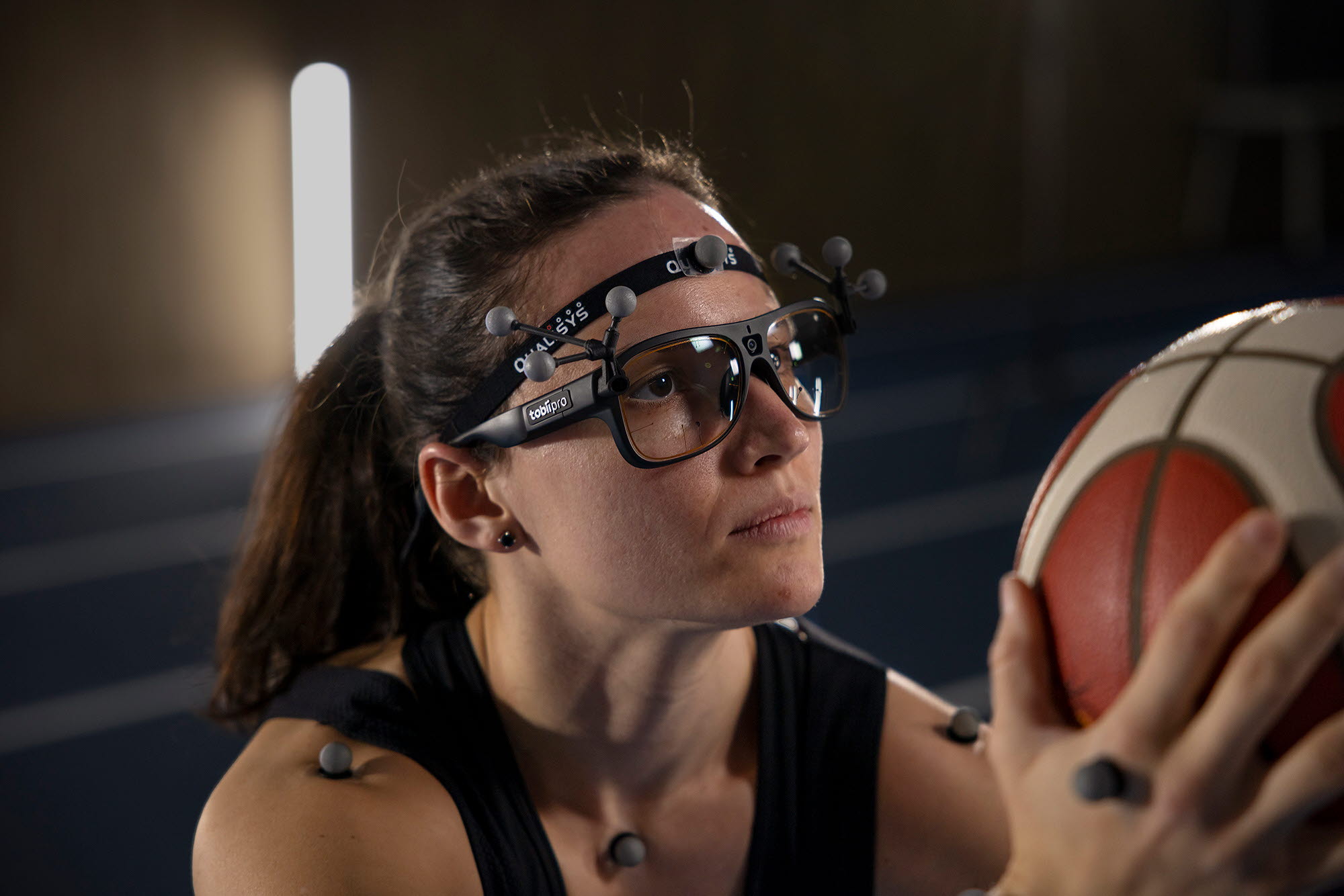 Qualysis motion capture markers on Tobii Pro Glasses 3
