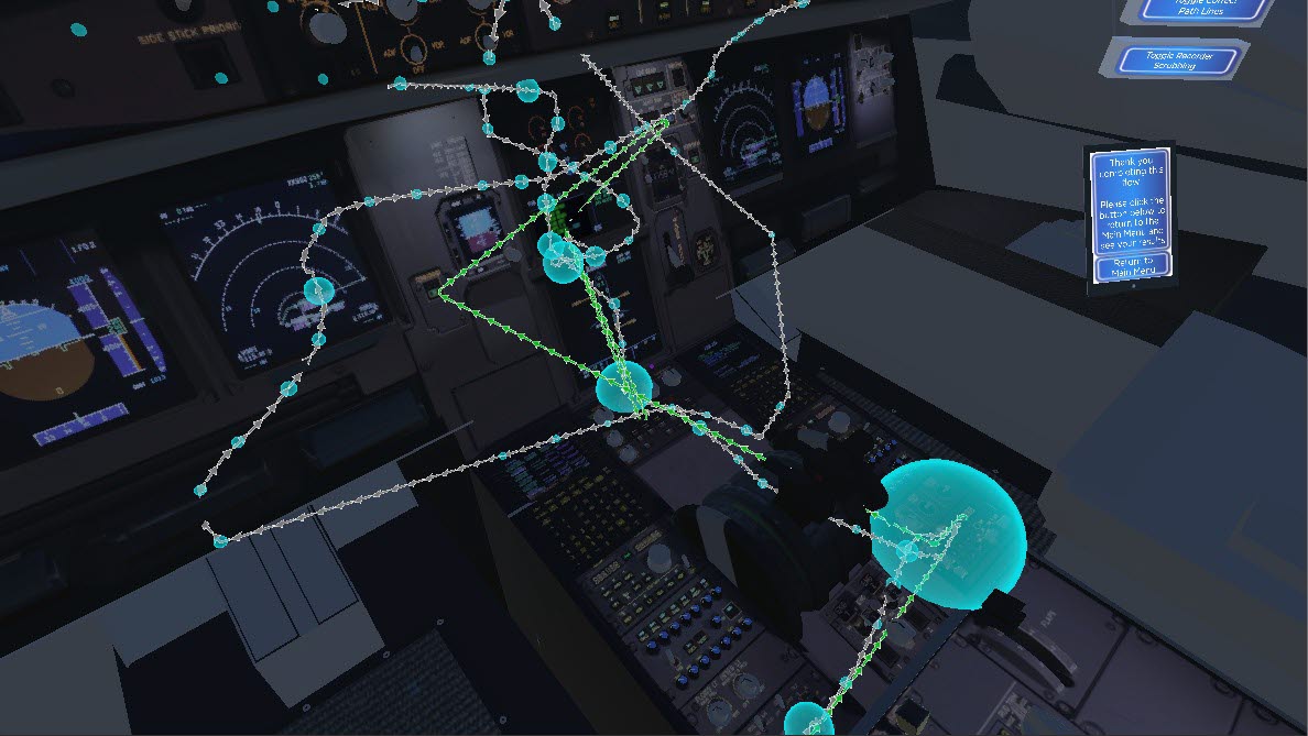 VR image inside aircraft cockpit