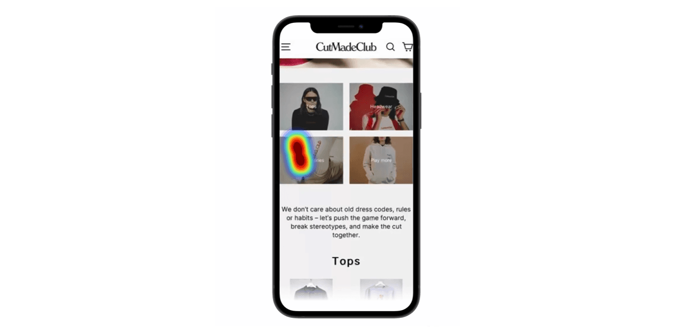 Tobii UX Explore - heatmap mobile phone