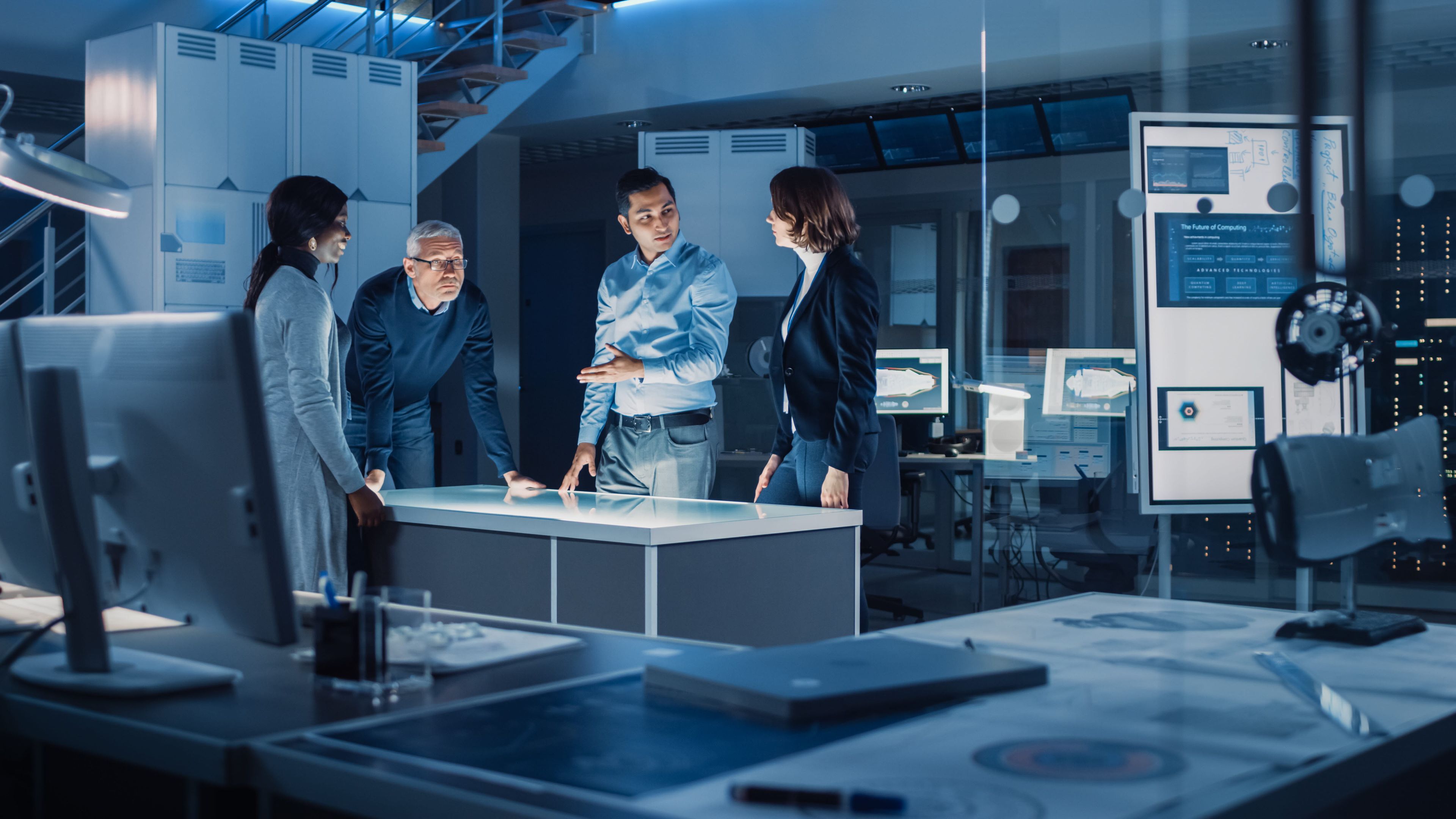 A group of people working together