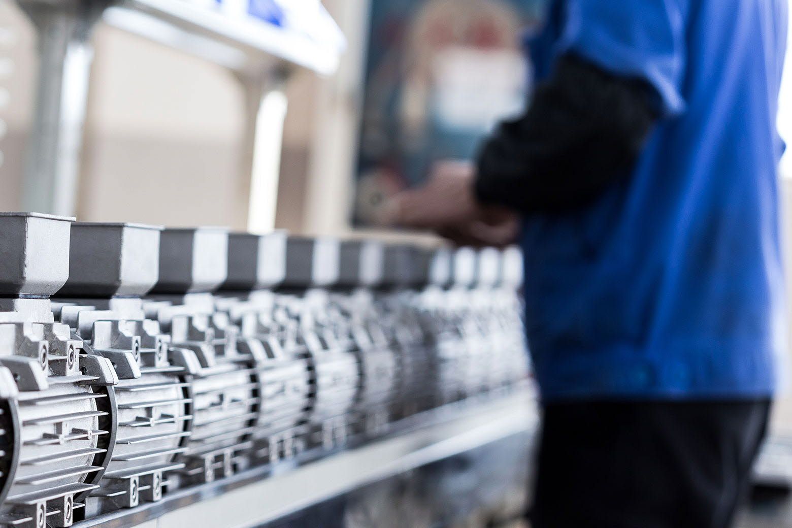 Person on an assembly line