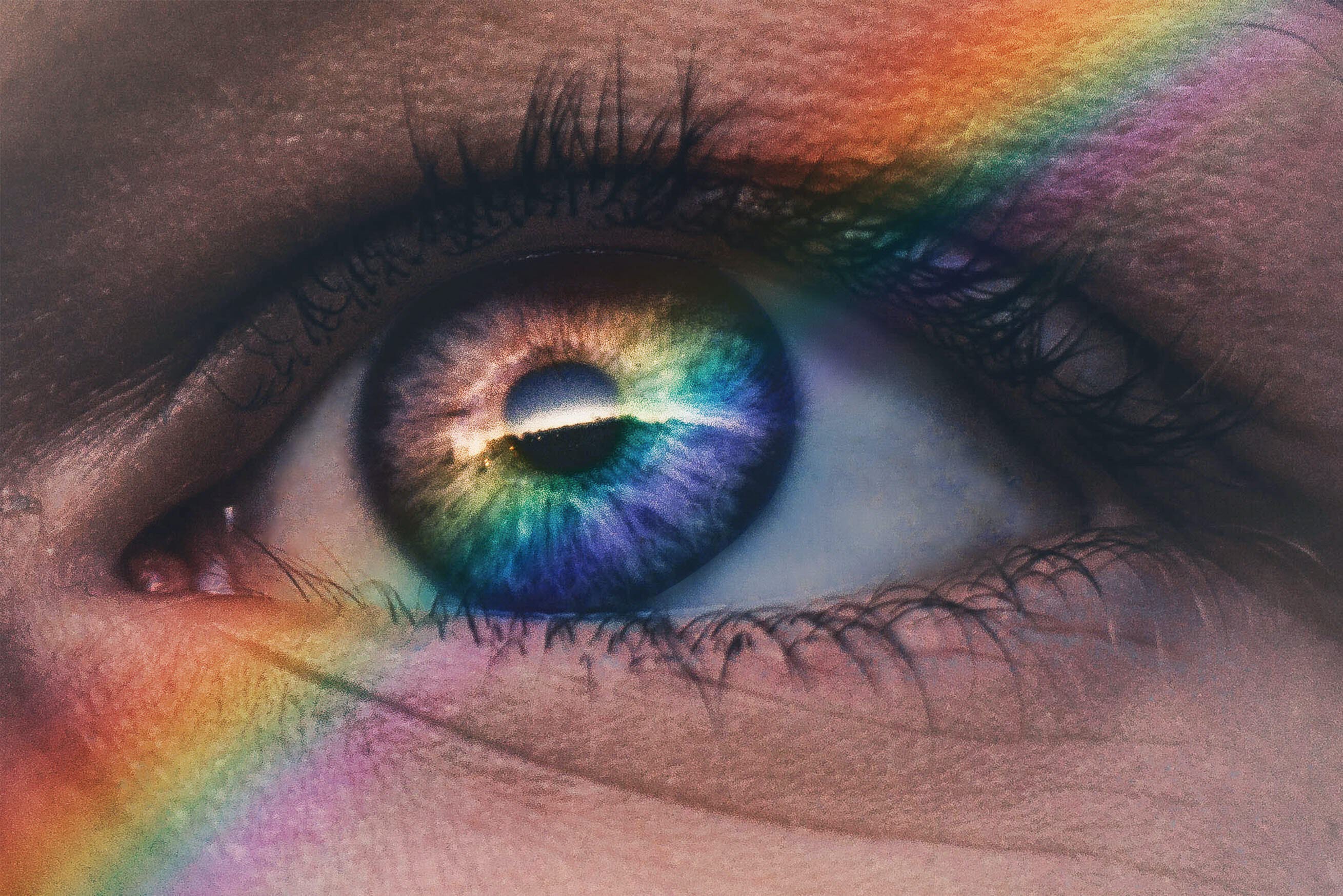 Eye with rainbow colors