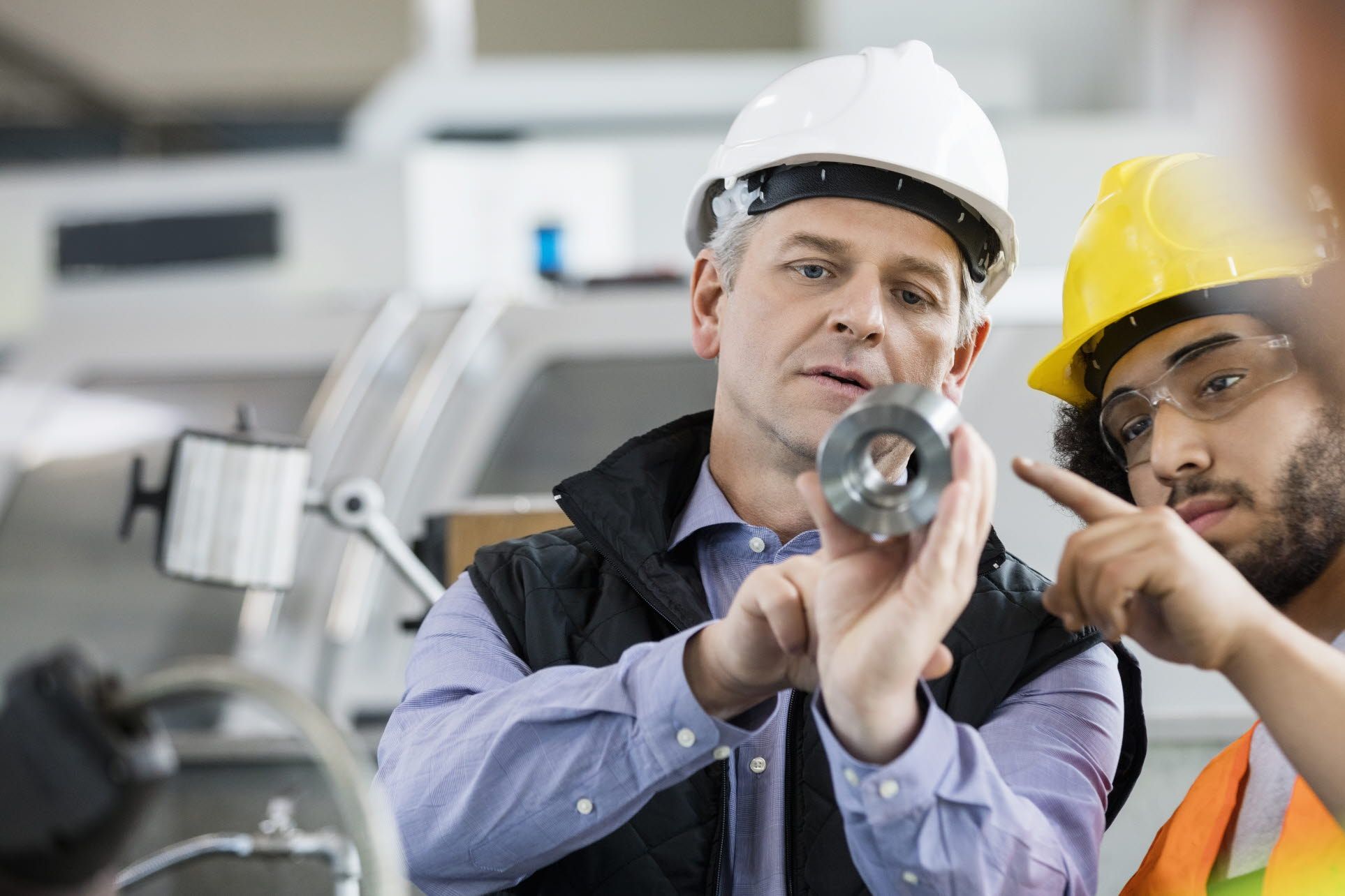 Senior staff training younger employee