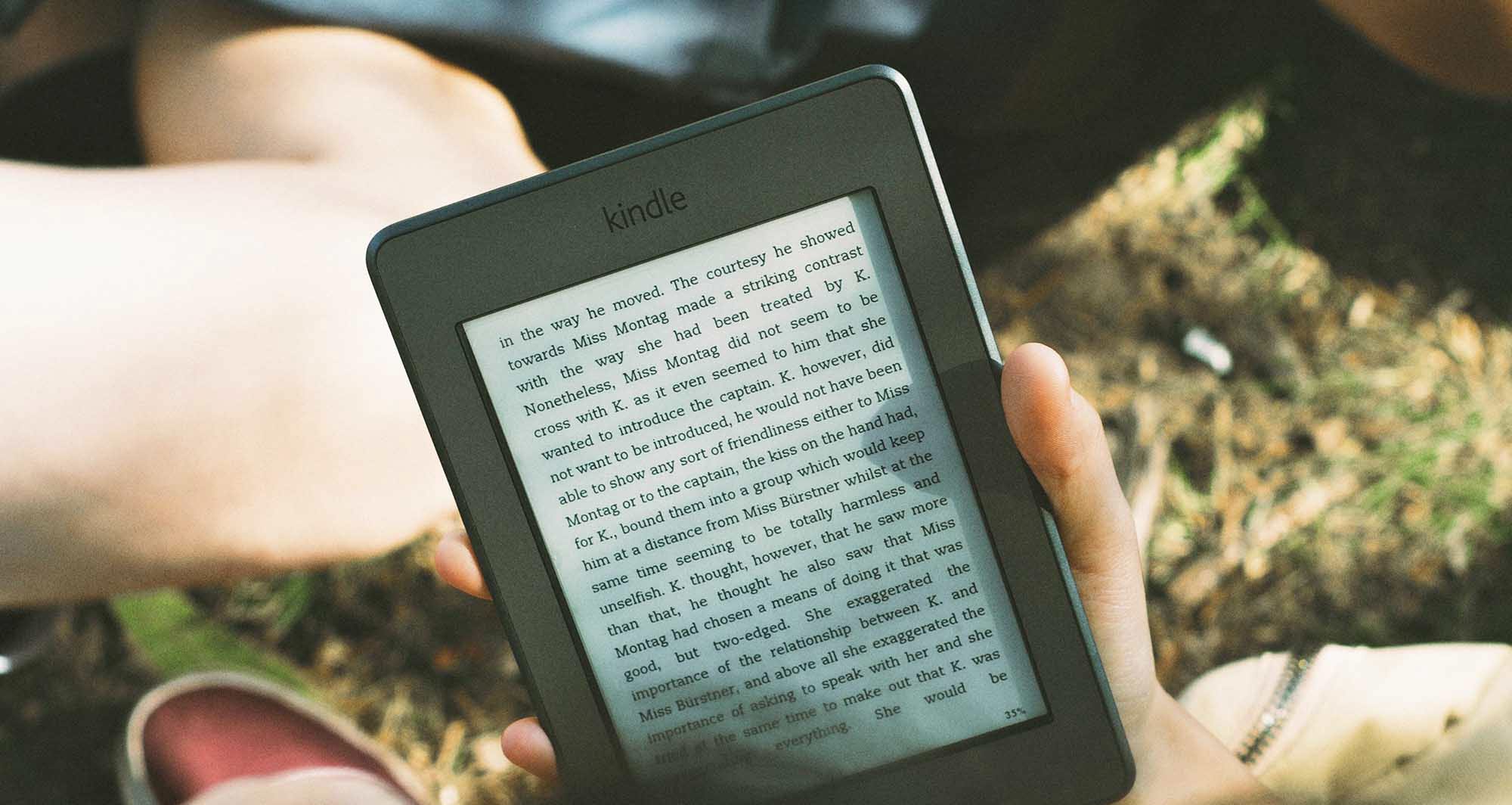 Person reading on an e-reader