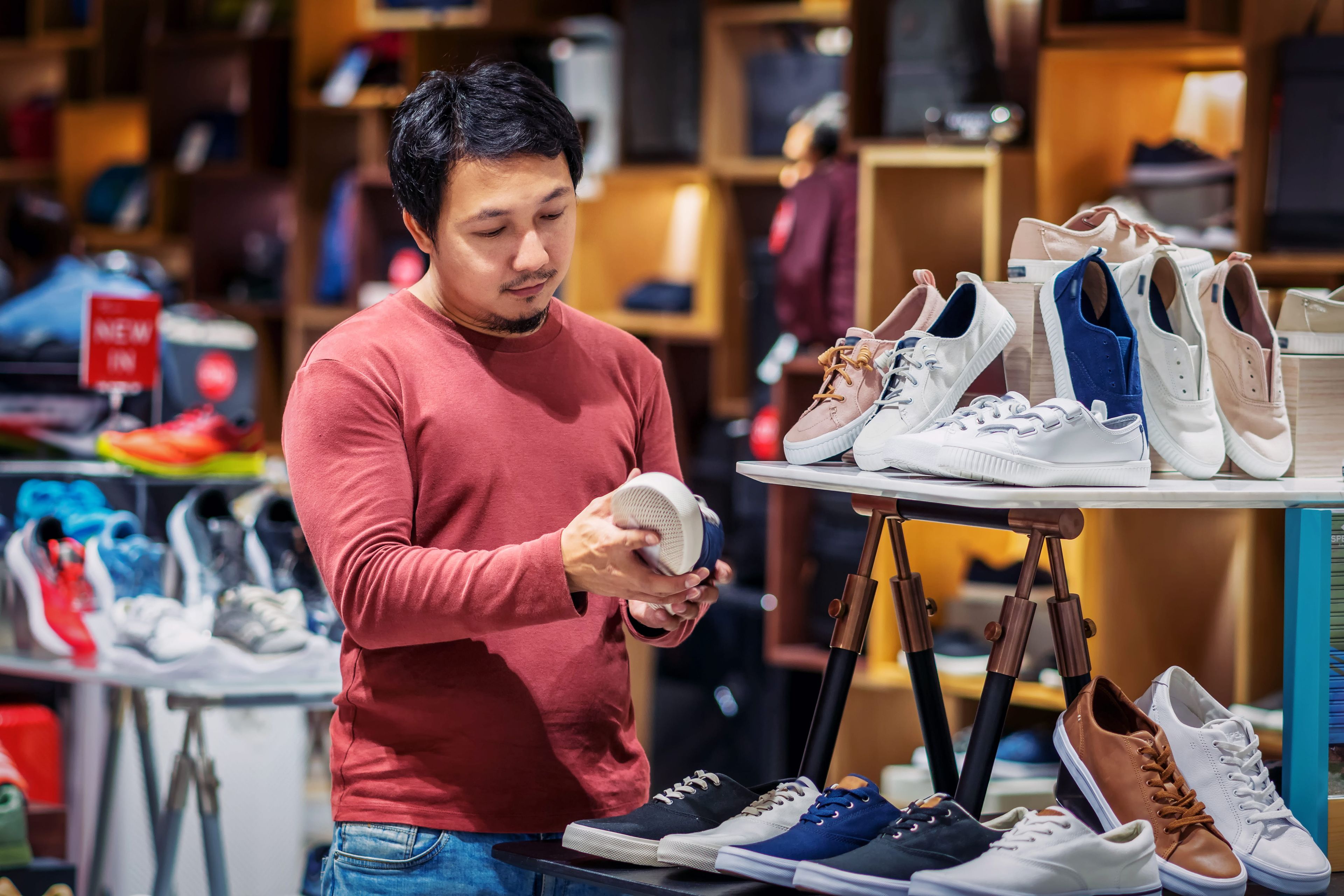 person shopping for shoes