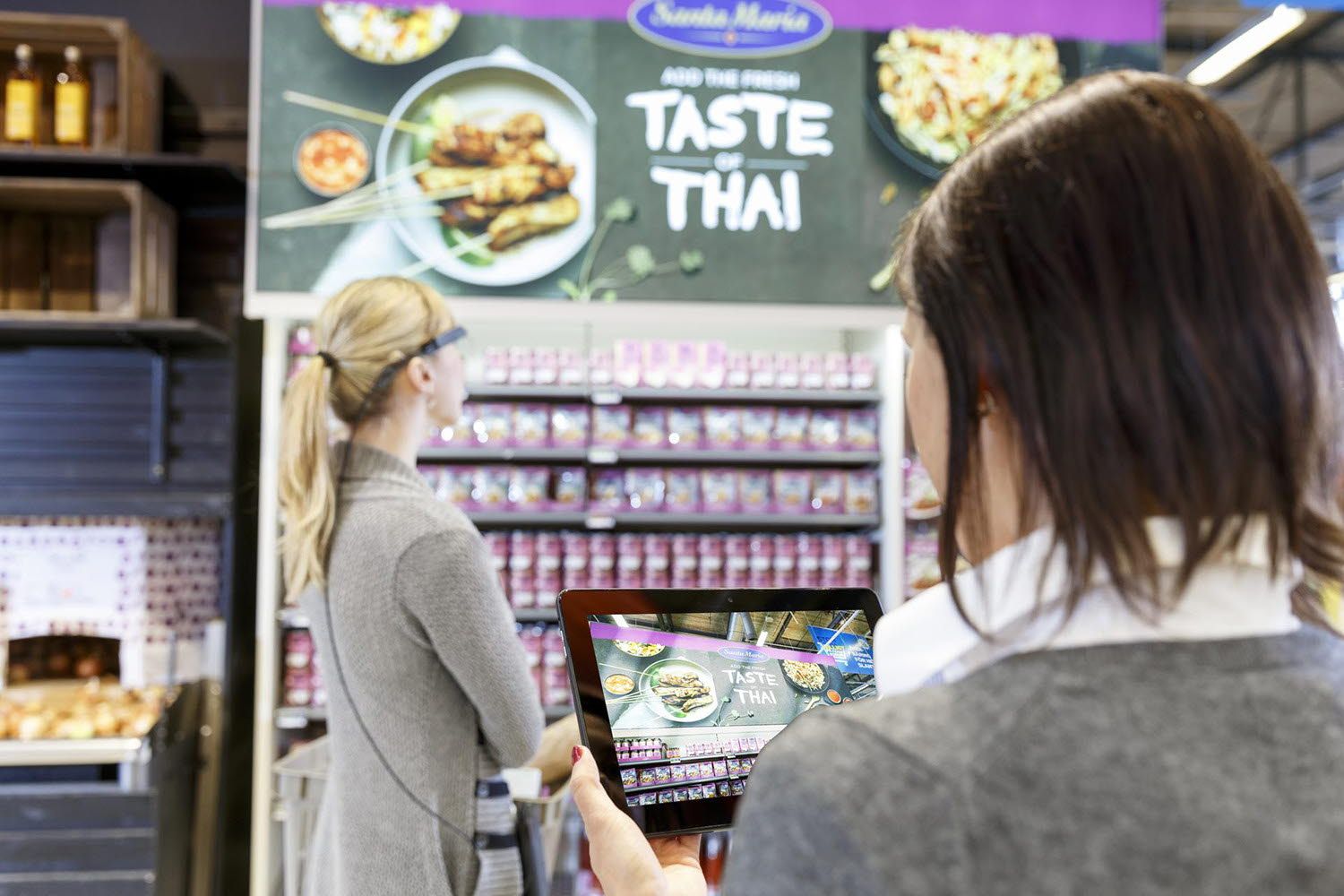 consumer looking at products with eye tracking glasses