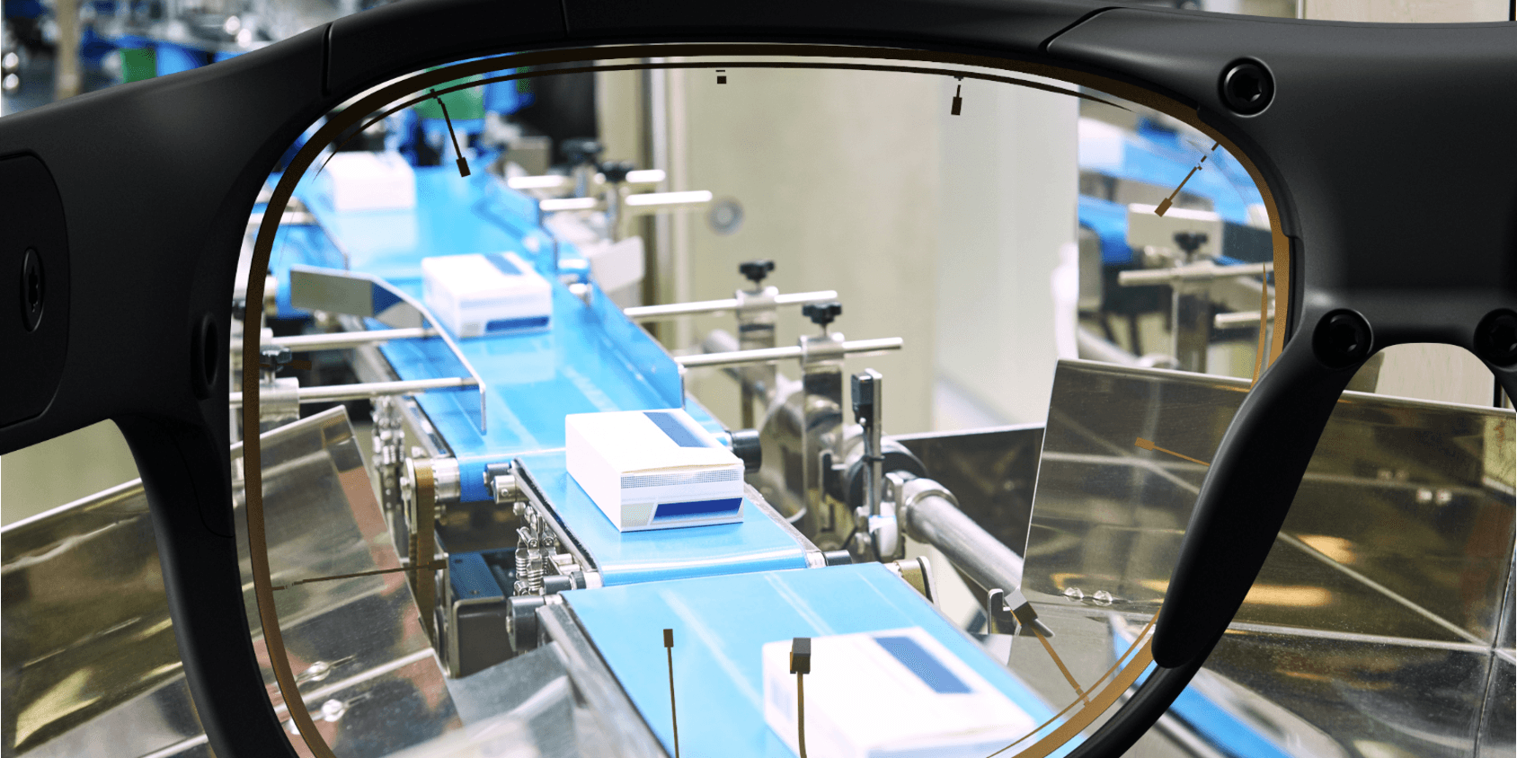 Tobii Pro Glasses 3 looking at an assembly line