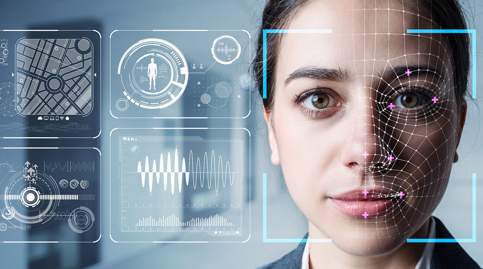 Image showing a women with facial recognition