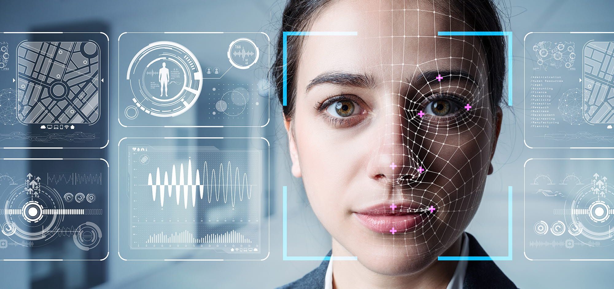 Image showing a women with facial recognition