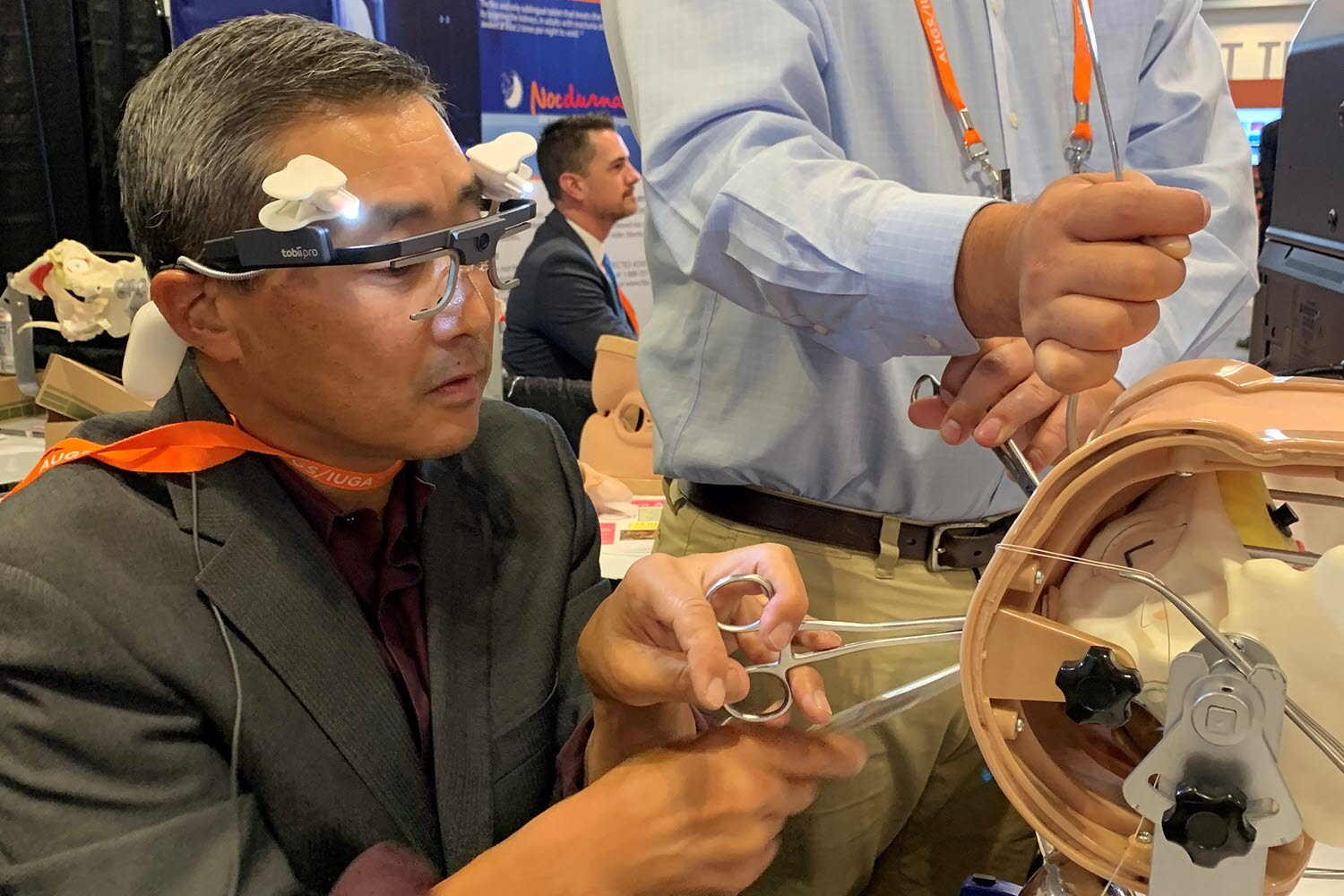 Dr. Miyazaki using Tobii Pro Glasses 2 to perform test surgery