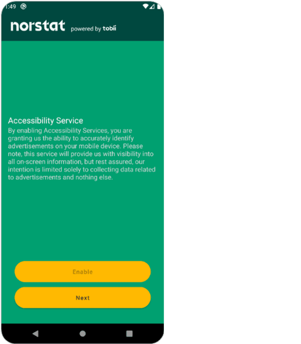 Tobii attention panel - gaze accessibility service
