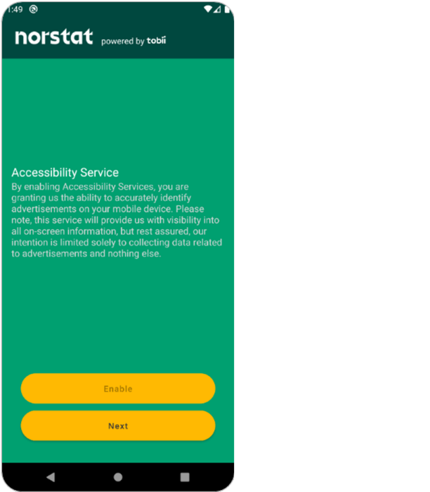 Tobii attention panel - gaze accessibility service