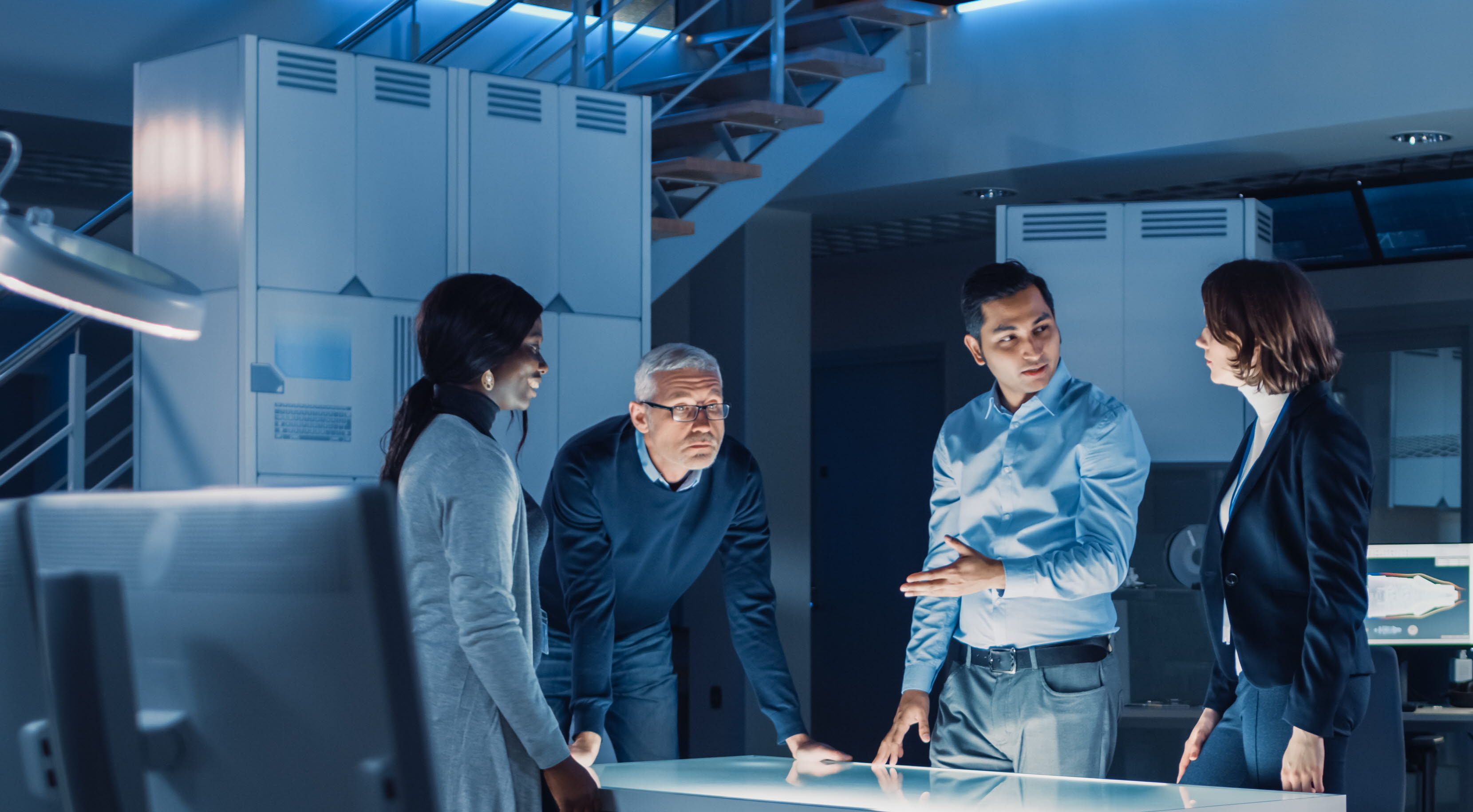 A group of people working together