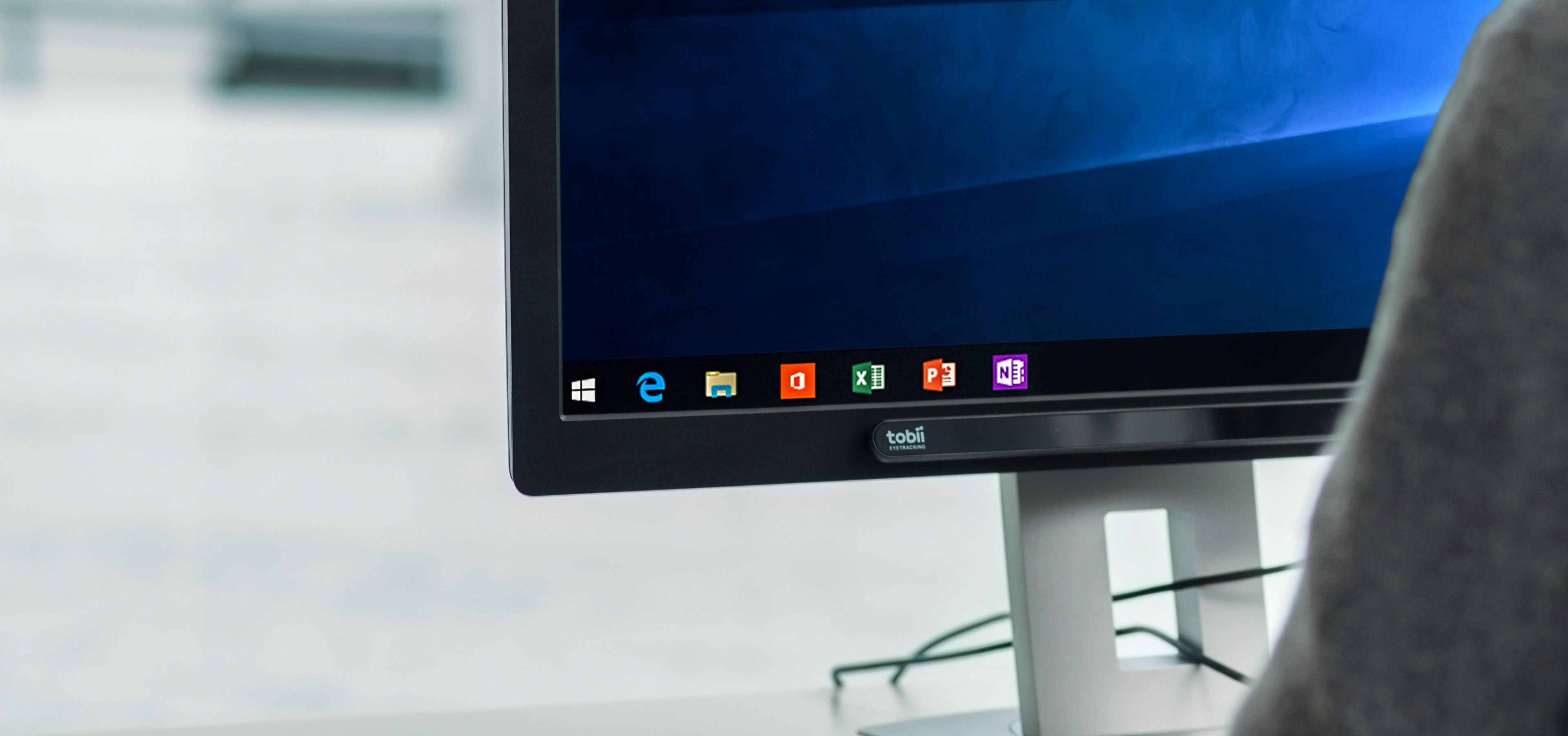 Tobii Eye tracker on a screen