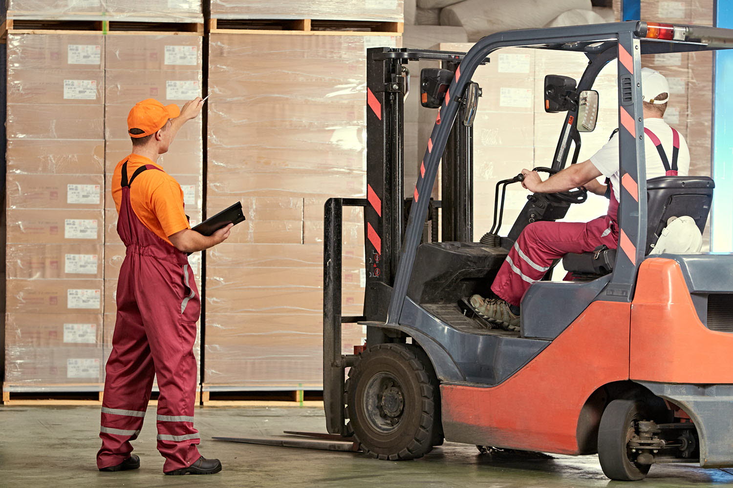 Person using a forklift