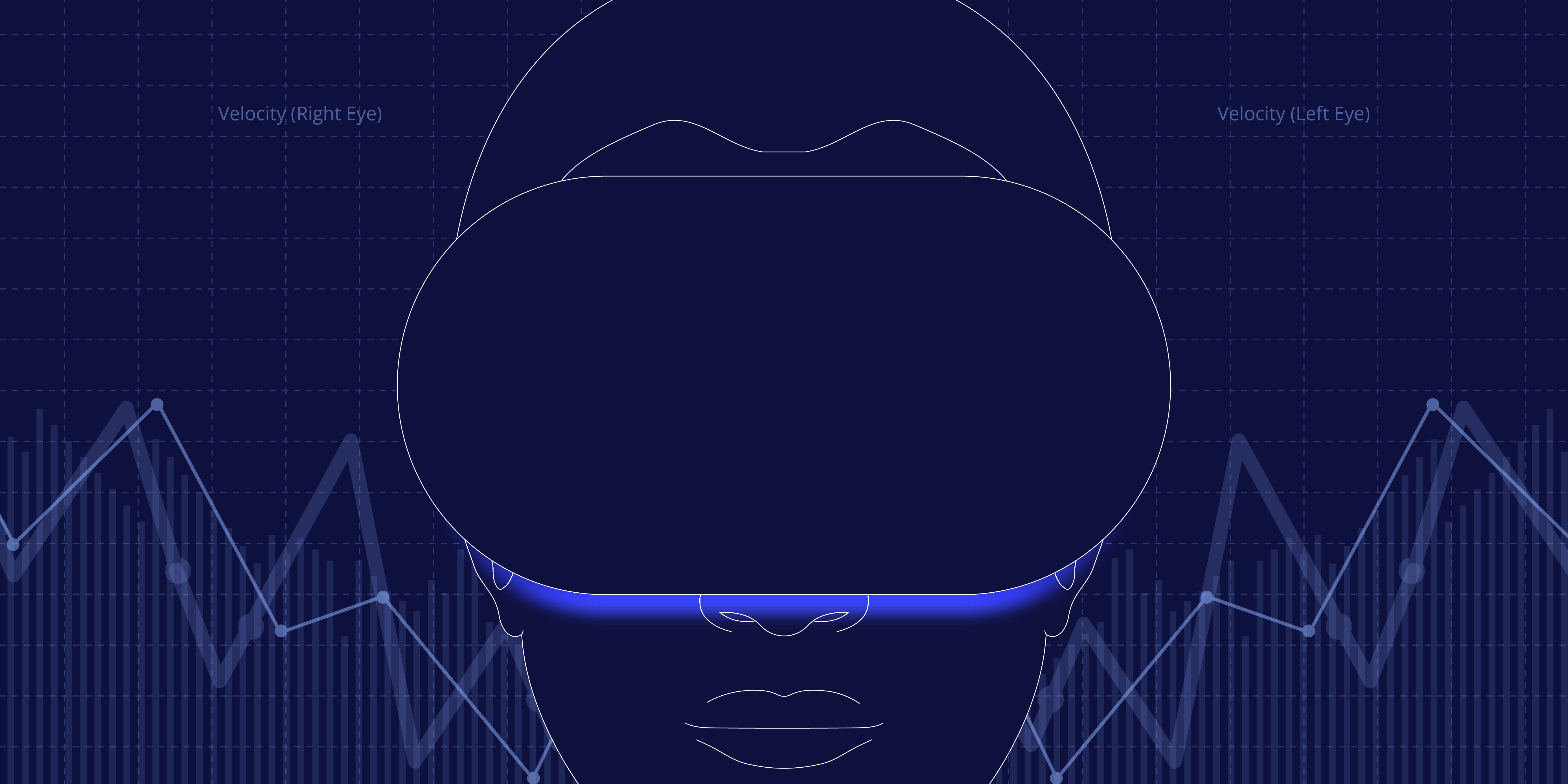 Person wearing XR device with a data overlay