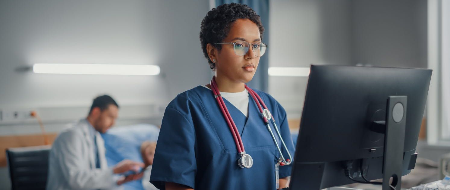Woman working in a hospital
