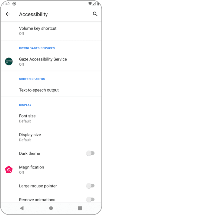 Tobii attention panel - gaze accessibility service