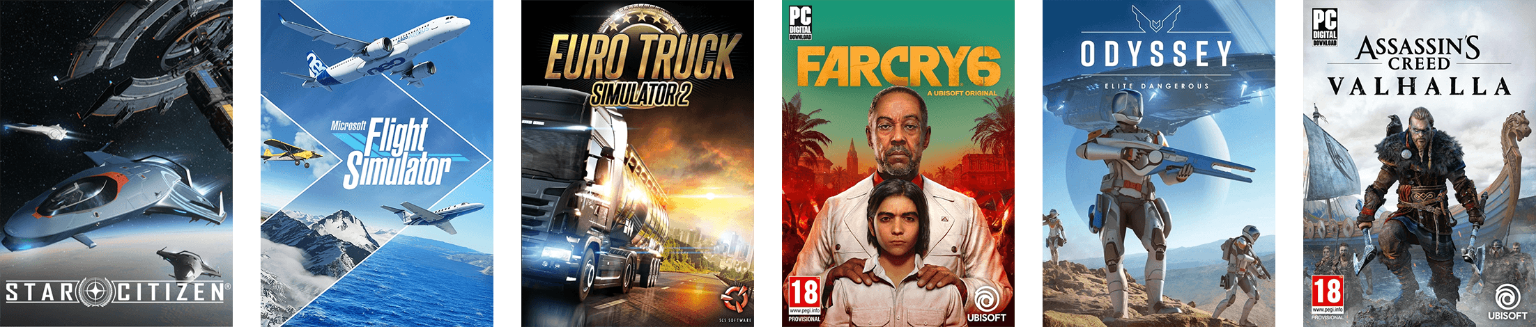 Various game covers
