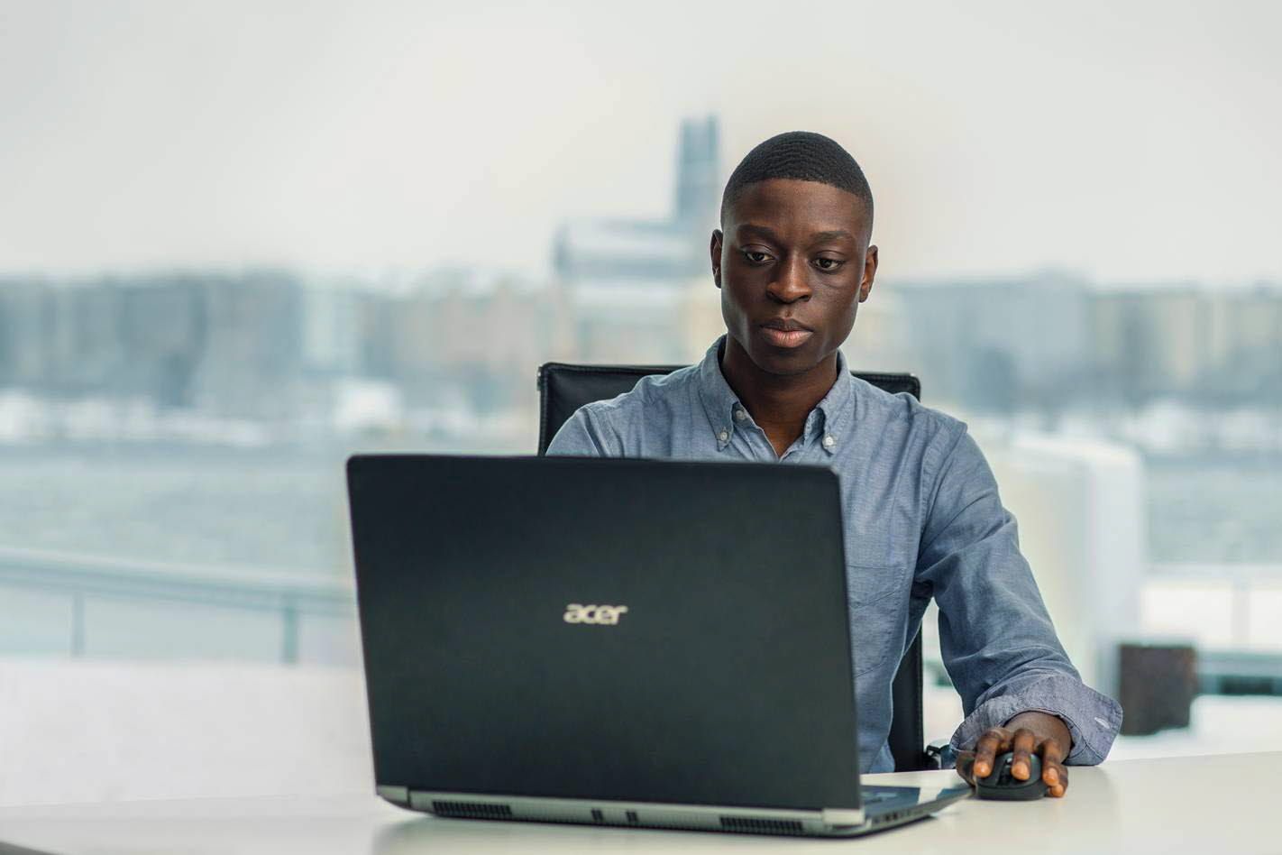 Man at a laptop