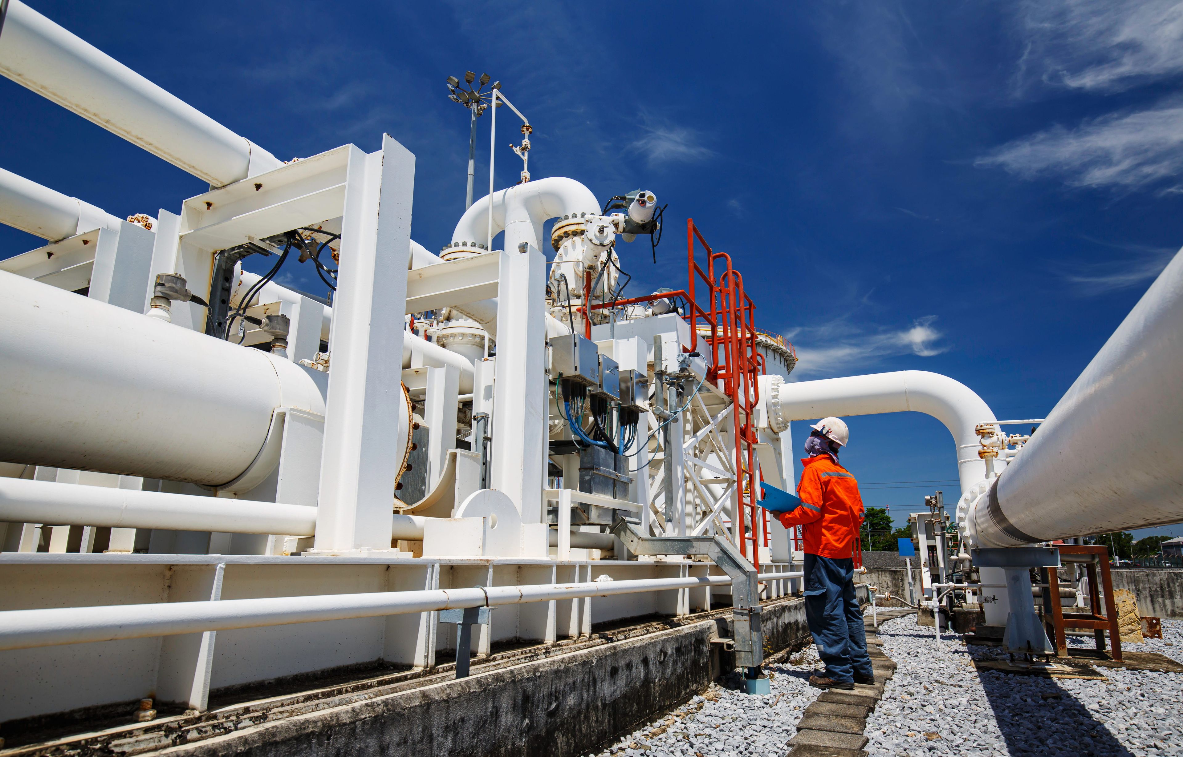 Person inspecting equipment/machinery