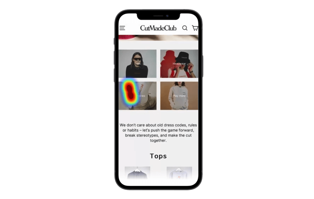 Tobii UX Explore - heatmap mobile phone