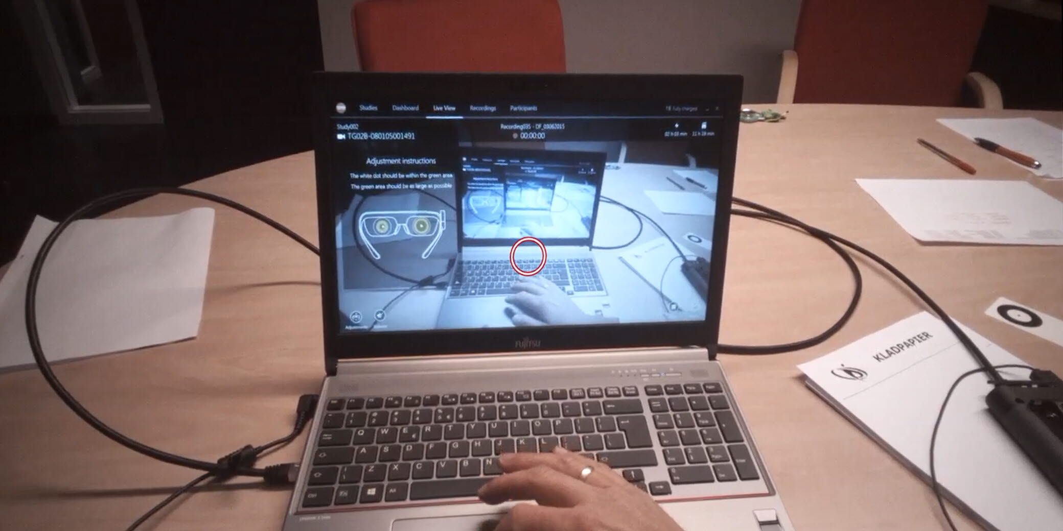 Eye tracking test setup by Royal Dutch Visio