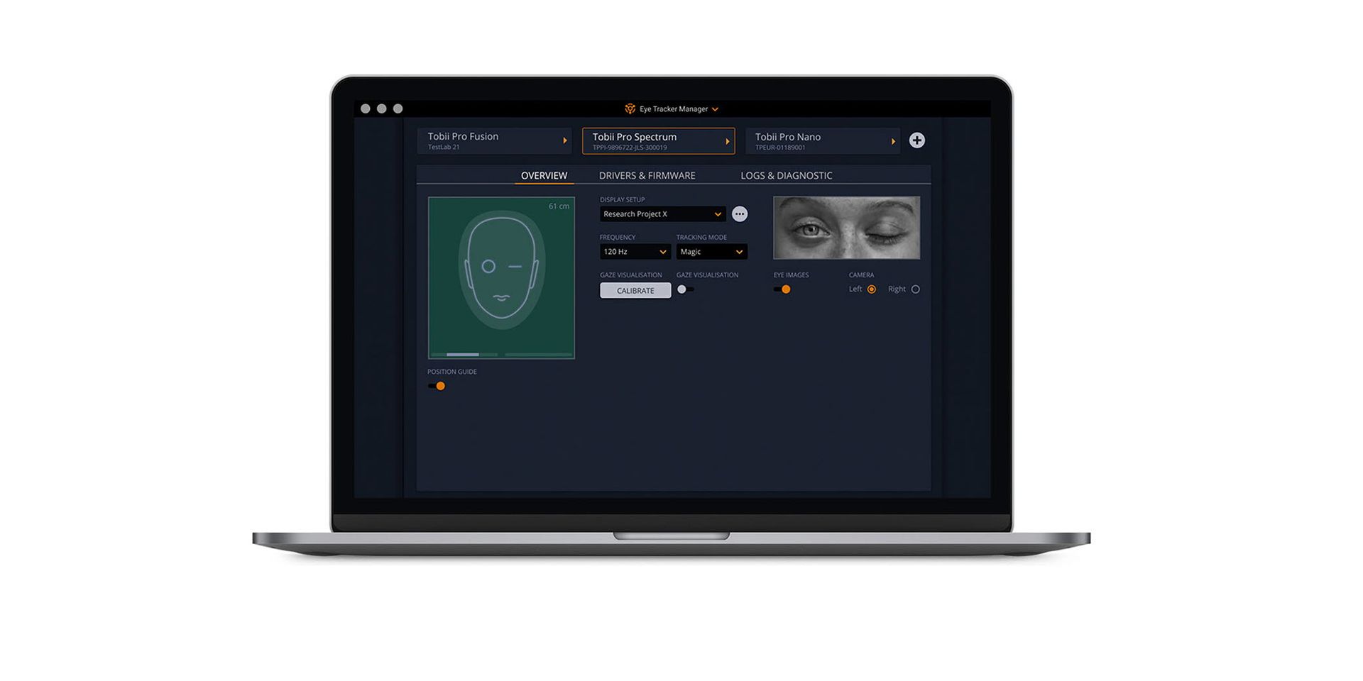 Free eye tracking software Tobii Pro Eye Tracker Manager Tobii
