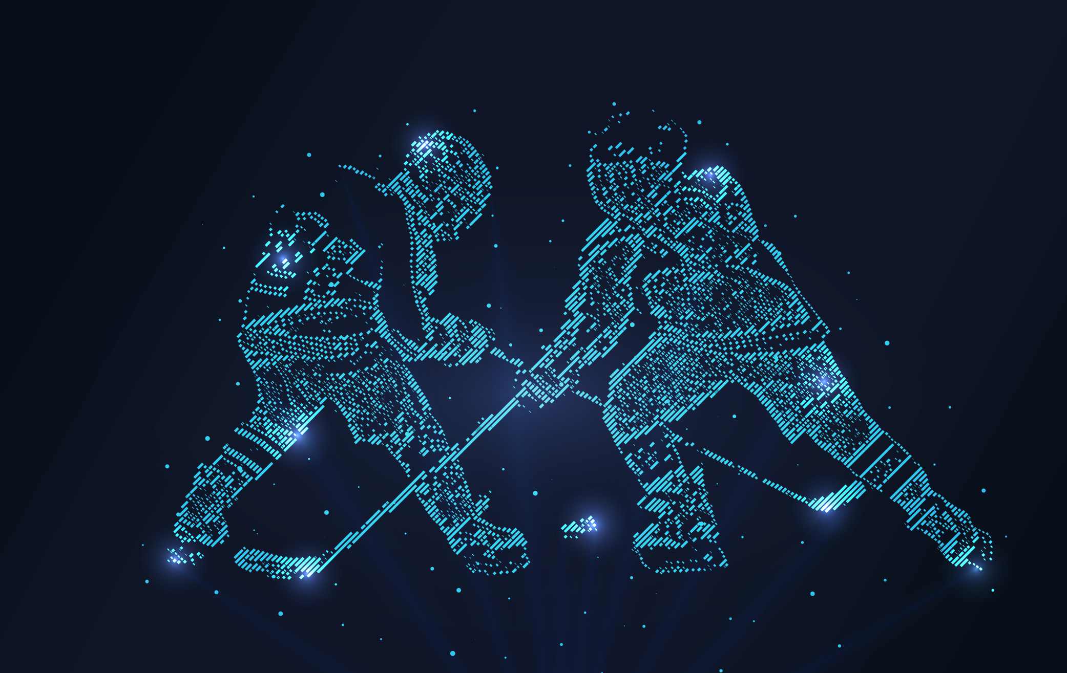 Two ice hockey players and millions of data points