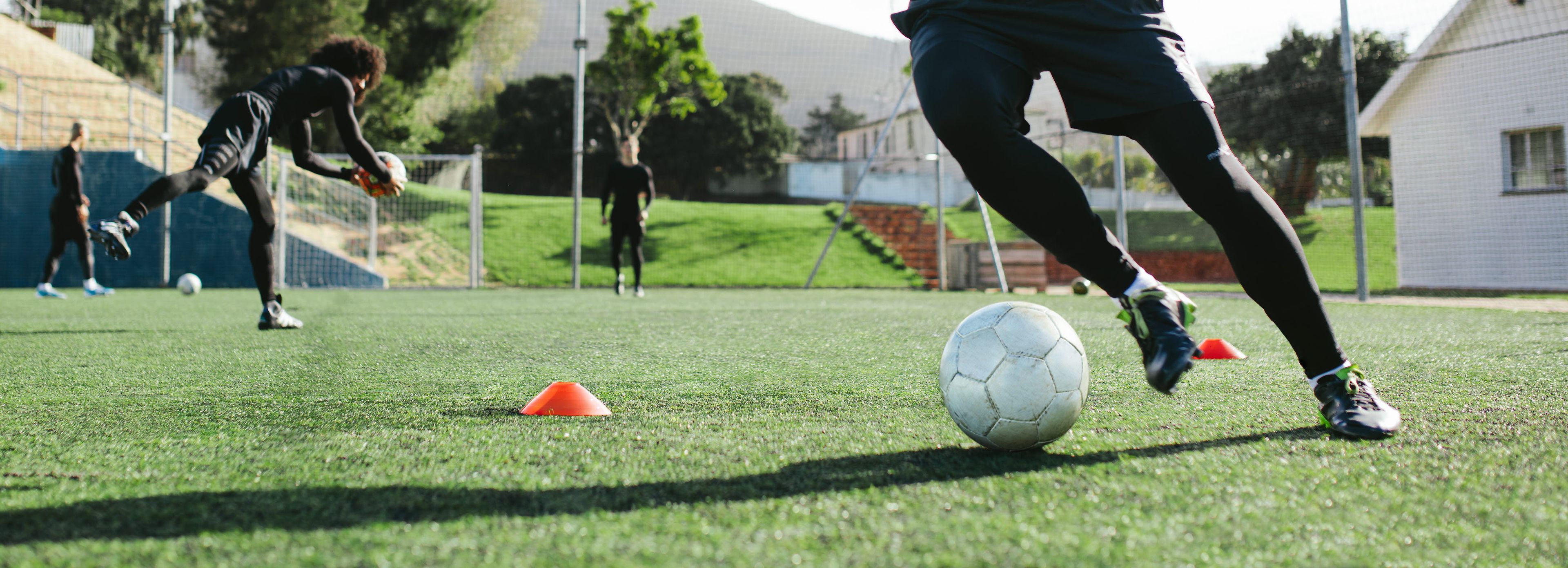 Playing football
