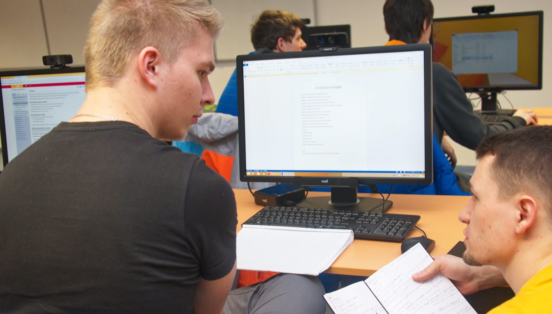 Eye tracking classroom equipped with Tobii Pro X2-60 eye trackers.
