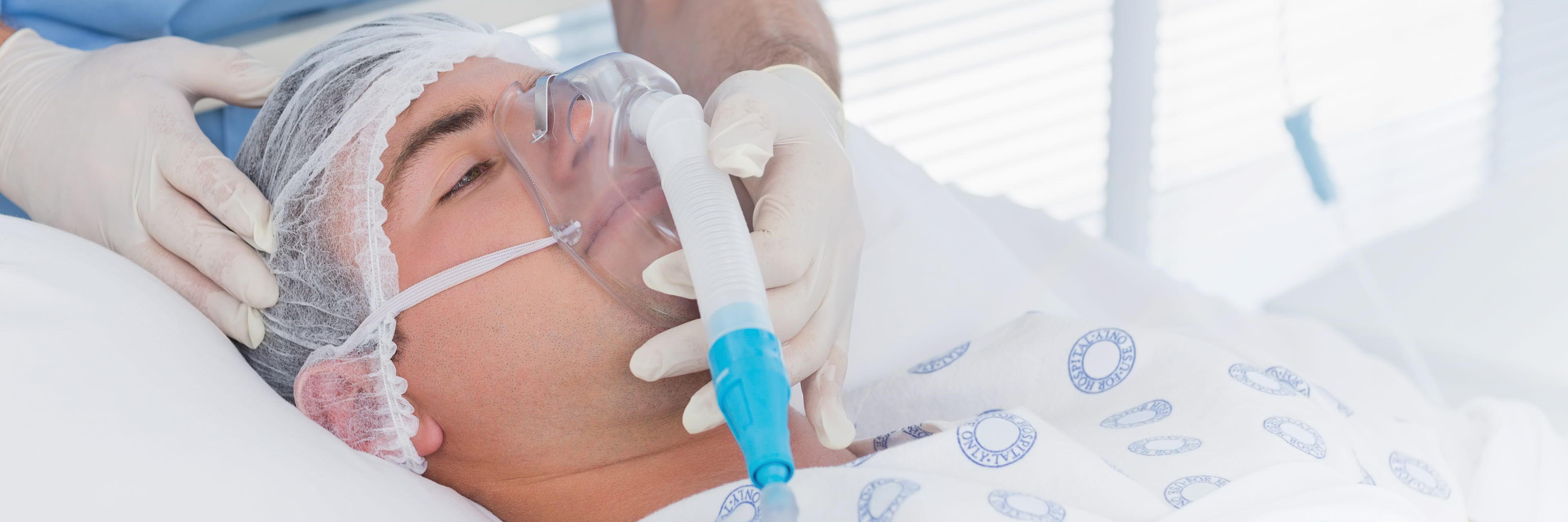 Person being treated in the hospital