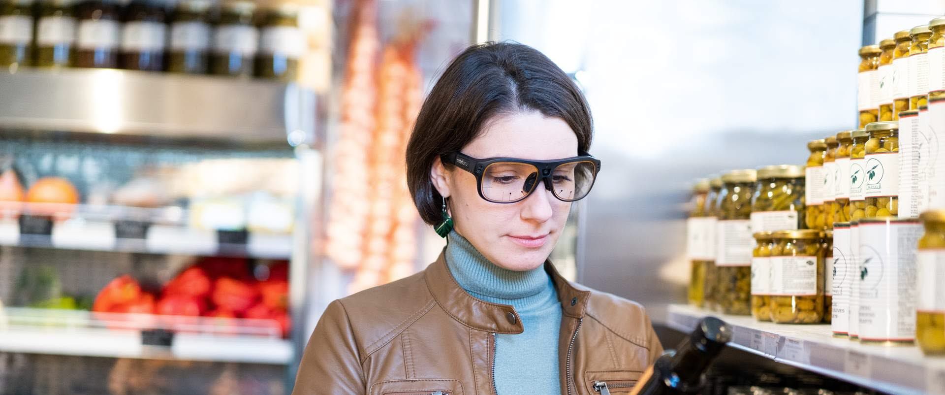 Shopping in a store wearing Tobii Pro Glasses 3