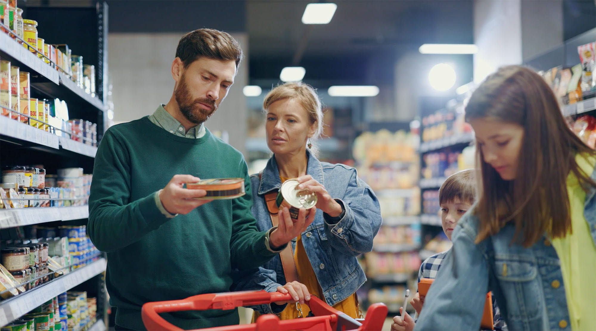 Family grocery shopping