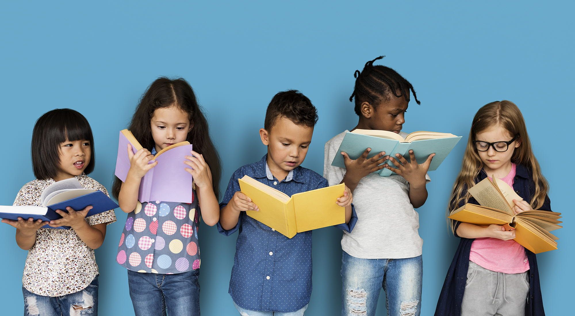 Children reading books