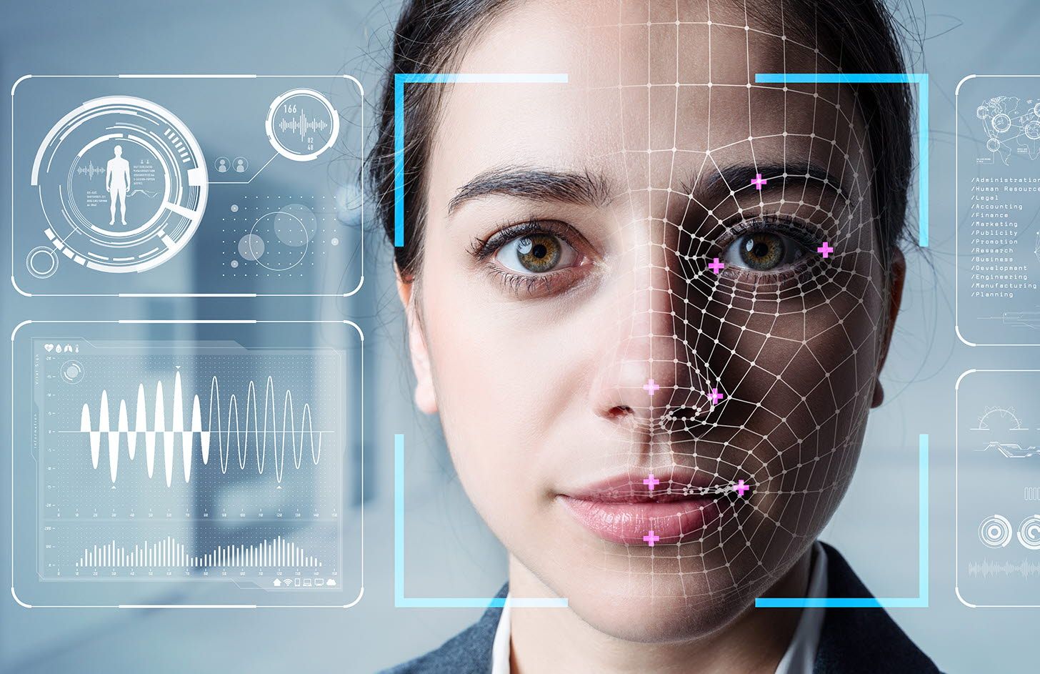 Image showing a women with facial recognition